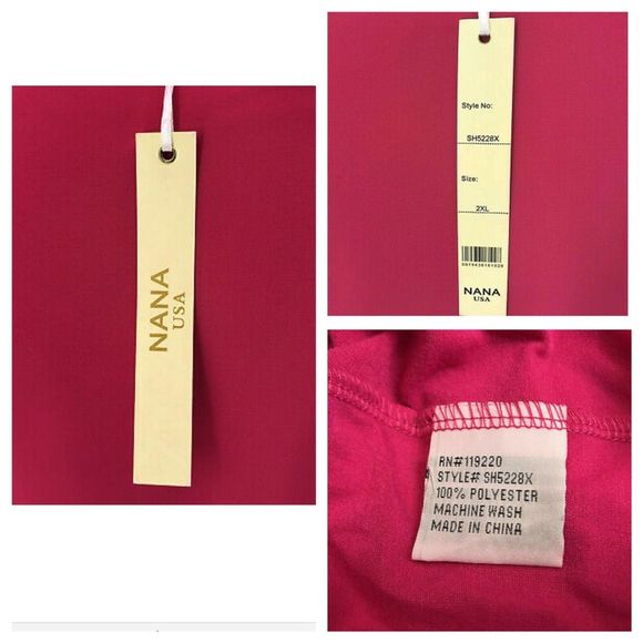 Nana USA PINK Sleeveless Top Size 2x Plus - Picture 8 of 8